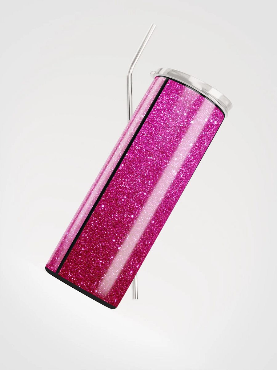 Sparkle in Style with our Glitter Pink Stainless Steel Tumbler | Eco-Friendly 20oz Travel Mug with Reusable Straw product image (4)