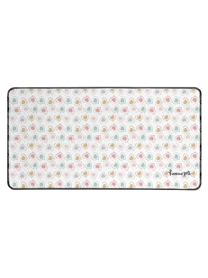 Colorful Pastel Hearts Desk Mat by Treasure Pie product image (1)