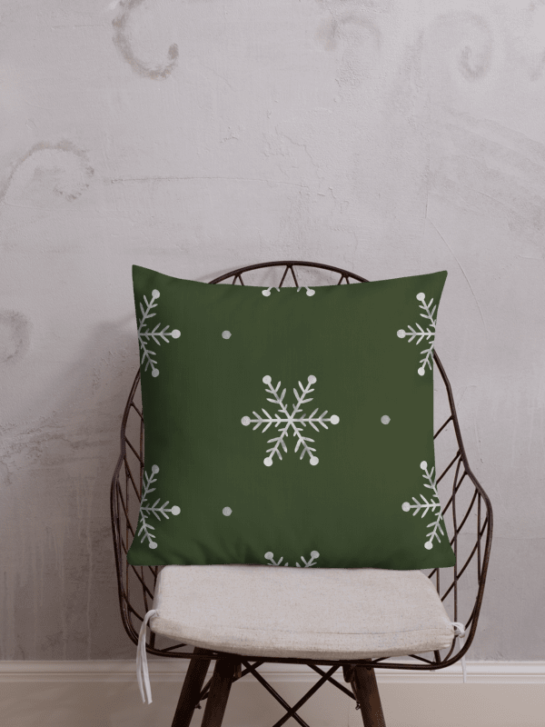 Green Holiday Snowflake Pillow product image (3)