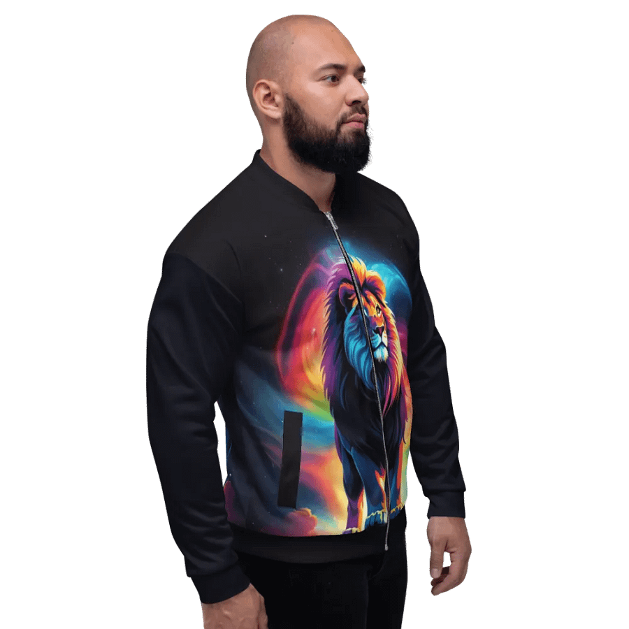 Colorful Lion All Over Print Zip Up Jacket product image (6)