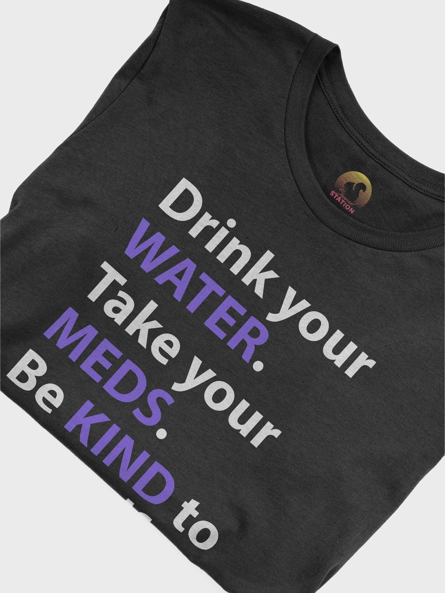 Water, Meds & Kindness T-shirt (Purple) product image (6)