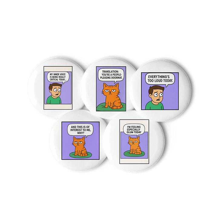 PTSD CARTOON - SAY HOW YOU FEEL! [Badges] product image (2)