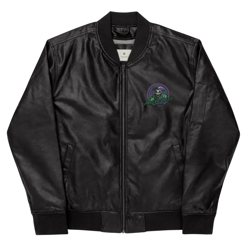 Jester's Grin Faux Leather Bomber Jacket product image (9)