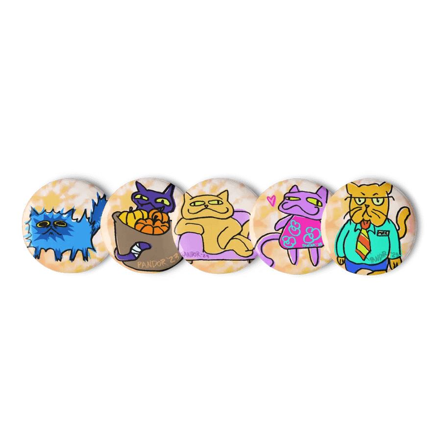 Skrunkly Scrungled Cats Button Badges product image (9)