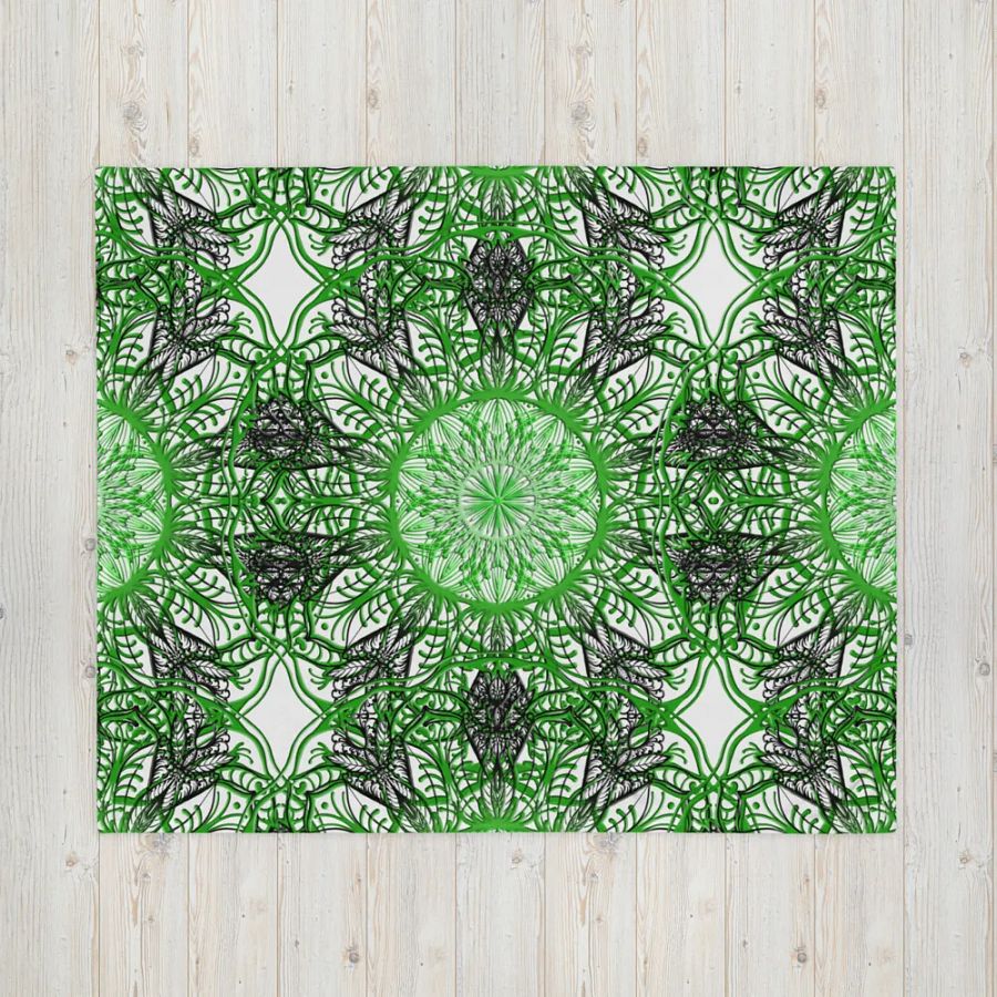 Verdant Kaleidoscope Throw Blanket product image (2)
