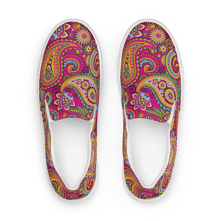Pink Paisley Slip On Women's Canvas Footwear product image (1)