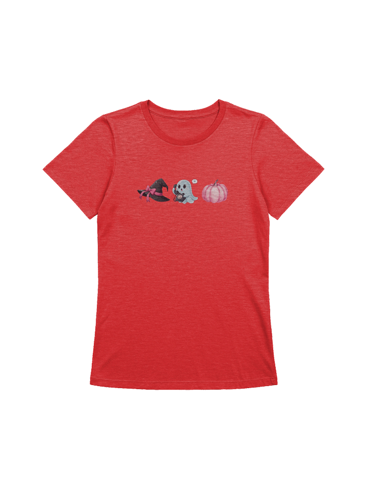 Cute Halloween T-Shirt for Women – Witch Hat, Ghost & Pumpkin Graphic Tee – Spooky Season Fall Aesthetic Shirt product image (1)