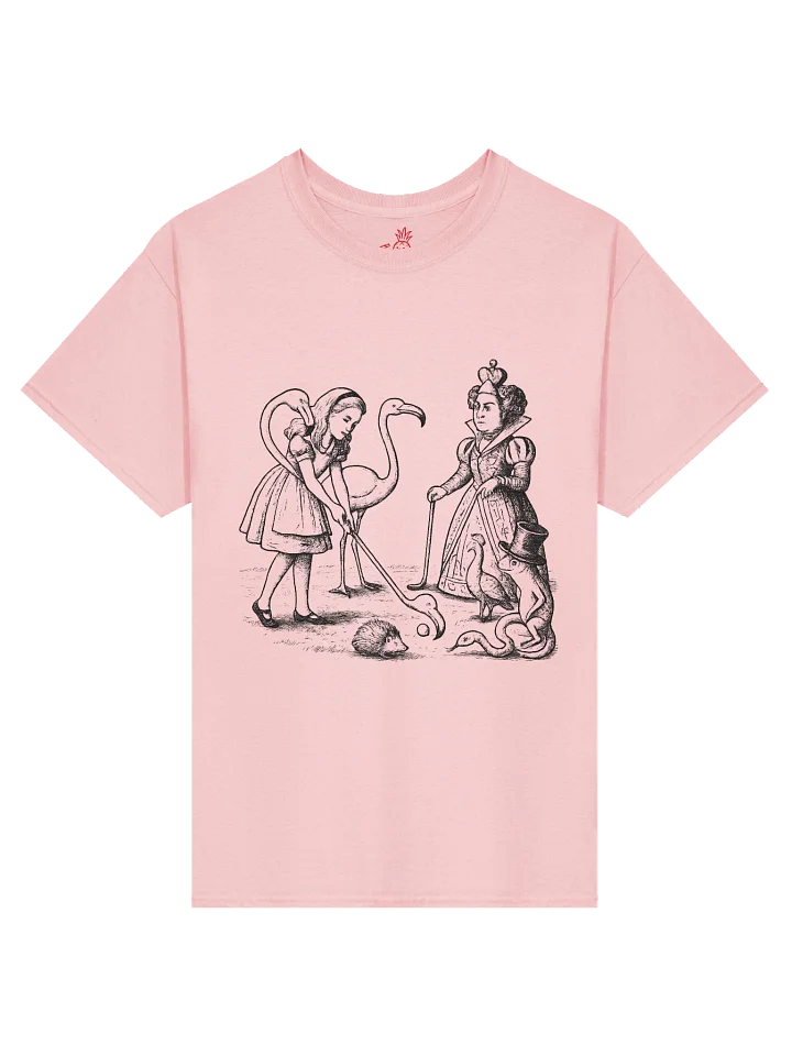 Wacky Flamingo Golf Club With the Queen of Hearts Alice in Wonderland Boxy Fit Unisex T-Shirt product image (49)