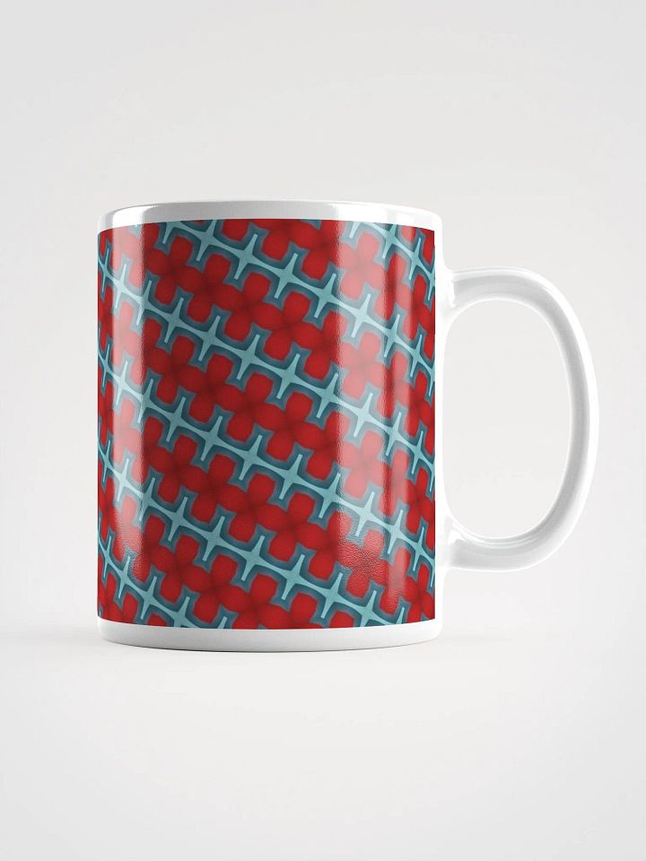 Red & Blue Diagonal Floral Ceramic Mug product image (1)