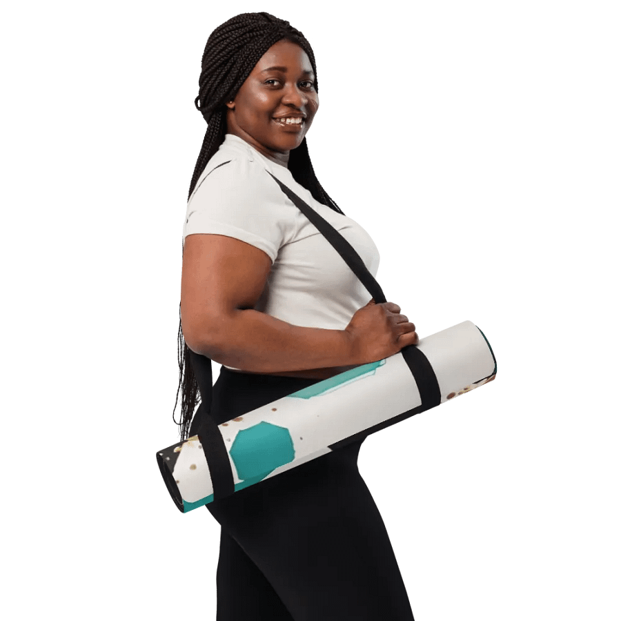 Gold and Teal Honeycomb Yoga Mat product image (10)