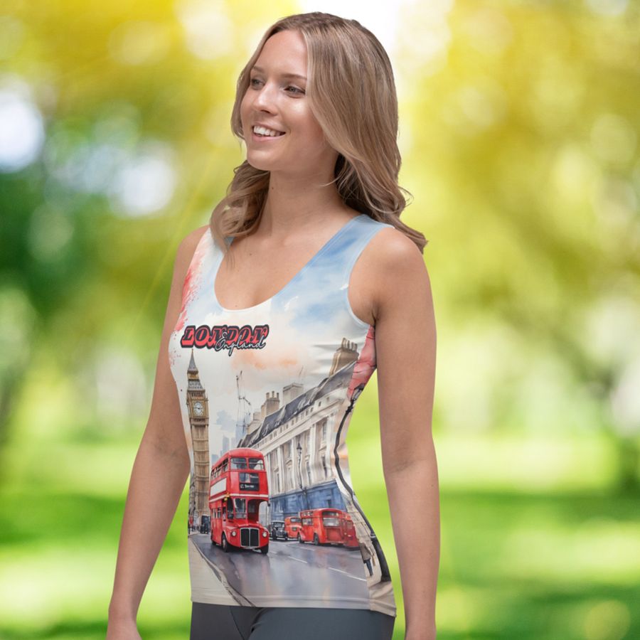London England Watercolor All Over Print Tank Top product image (2)