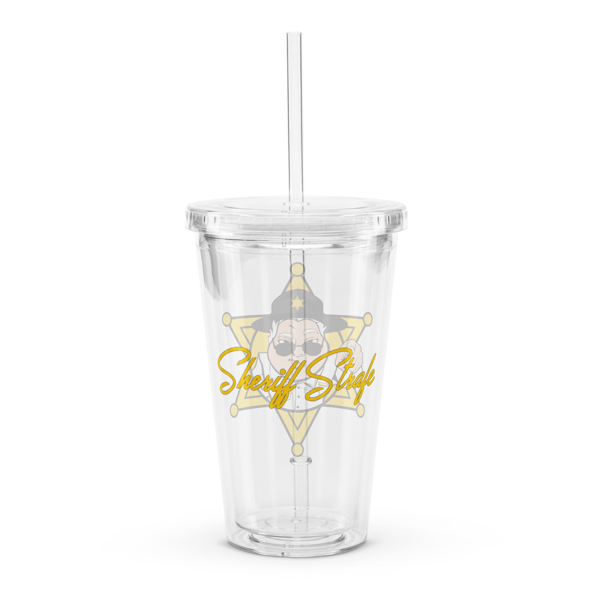 Sheriff Logo And Name Double Wall Clear Plastic Tumbler (16 oz) product image (4)