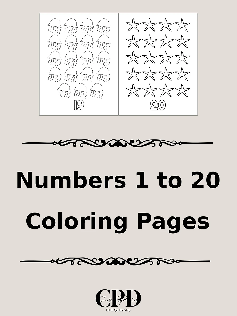 Printable Number Counting Coloring Pages - Beach Theme product image (5)