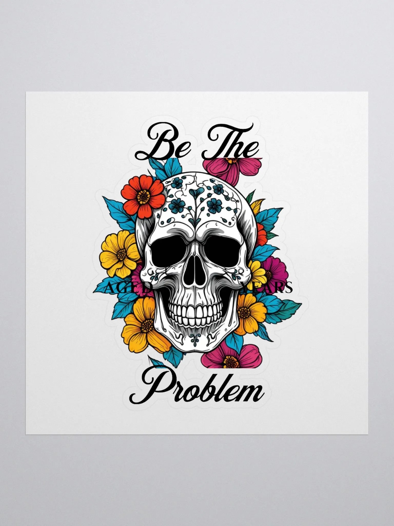 Floral Skull Kiss Cut Stickers product image (1)