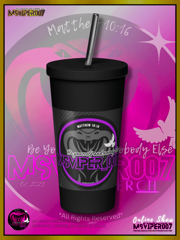 Tumbler - "MsViper_007™ Brand [purple/blk] - Support&Sport" Insulated Tumbler with a Straw By Anna H. product image (2)