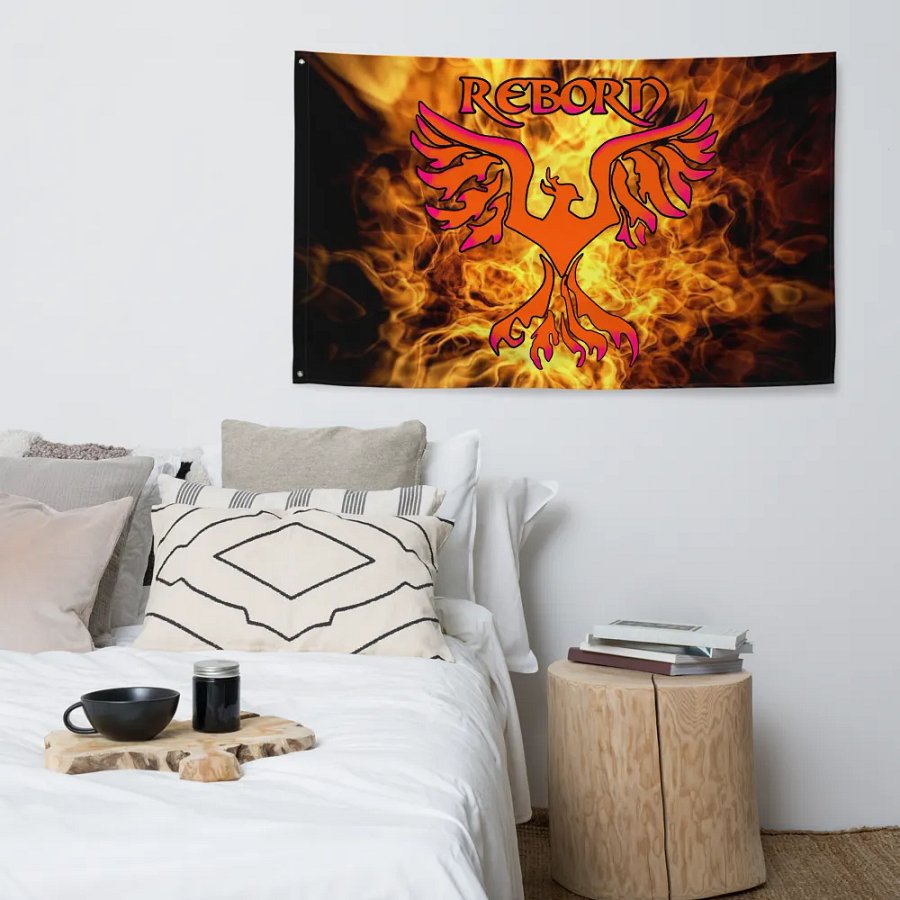 Fire Reborn Phoenix All-Over Flag product image (4)