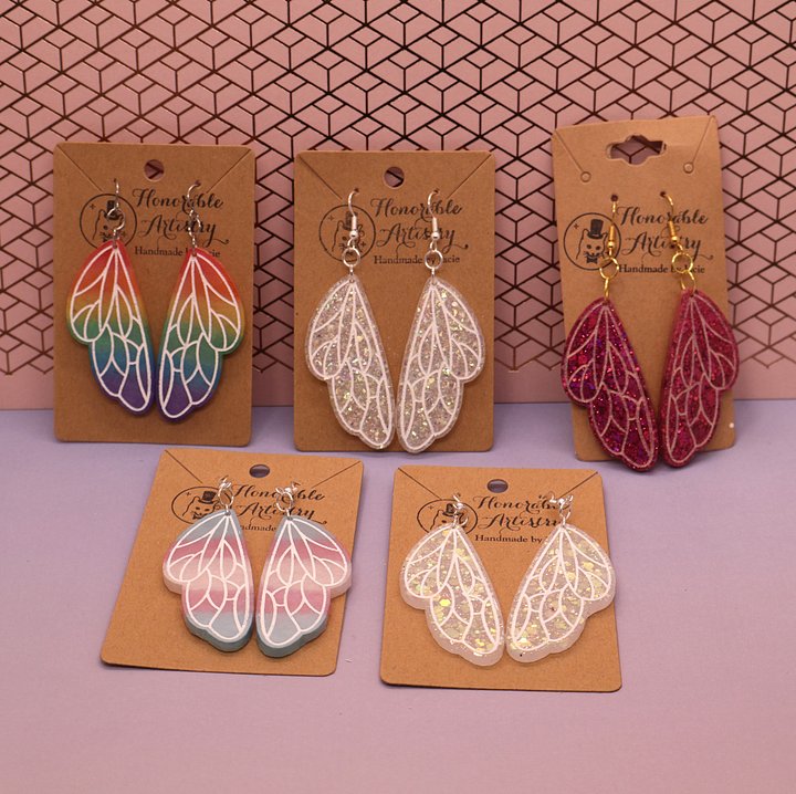 Holographic Fairy Wing Earrings Version 1 product image (1)