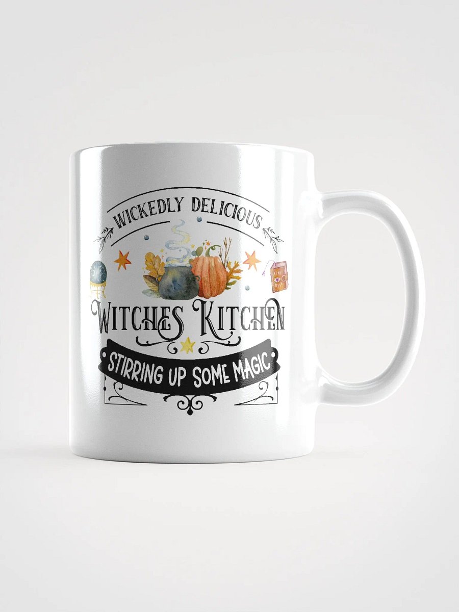 Wickedly Delicious Stirring Up Some Magic WHITE GLOSSY MUG - Witchy, Kitchen Witch, Magic Kitchen Gift product image (1)
