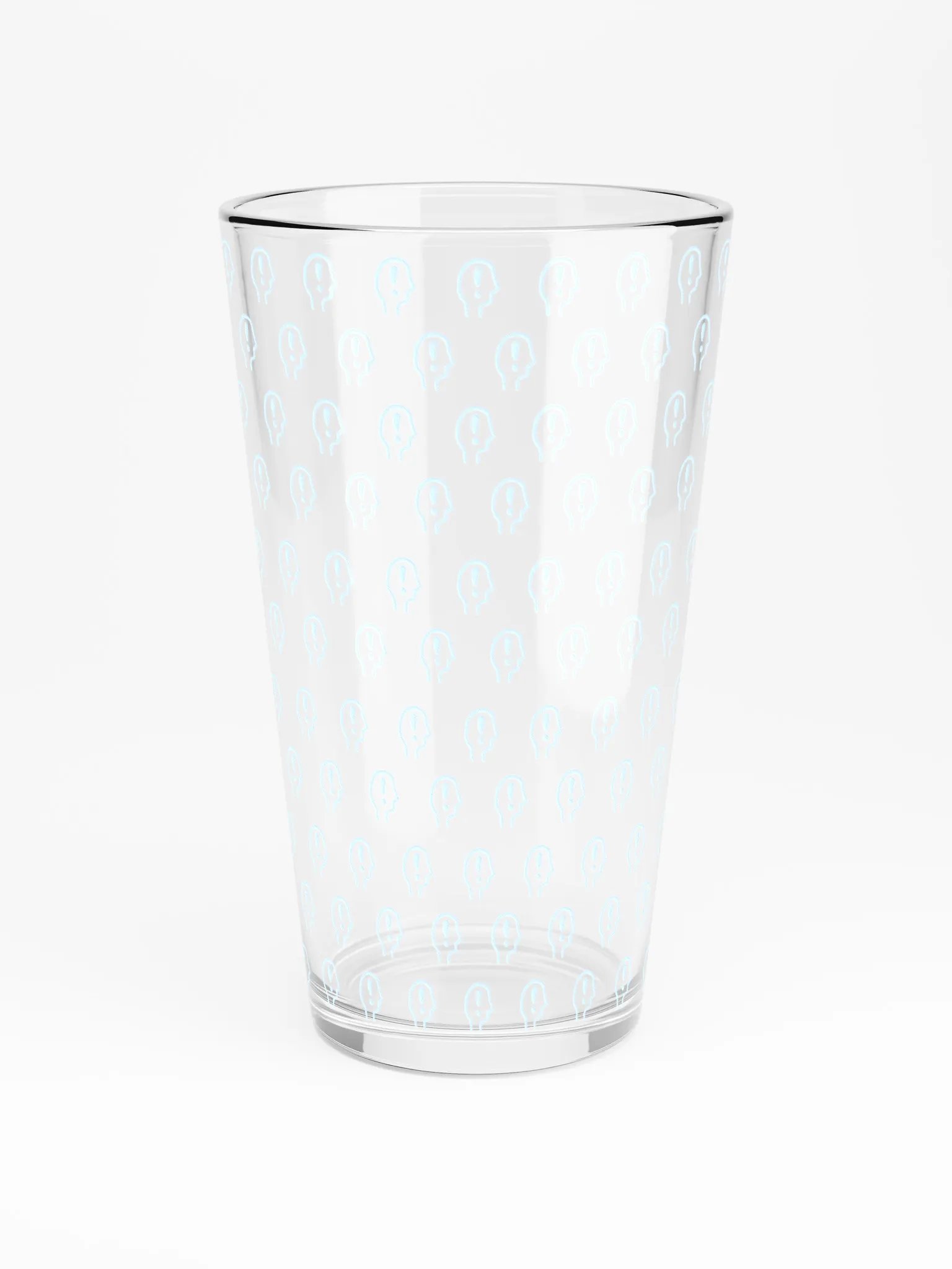 exclaiming mentally (repeating powder blue design) pint glass product image (3)