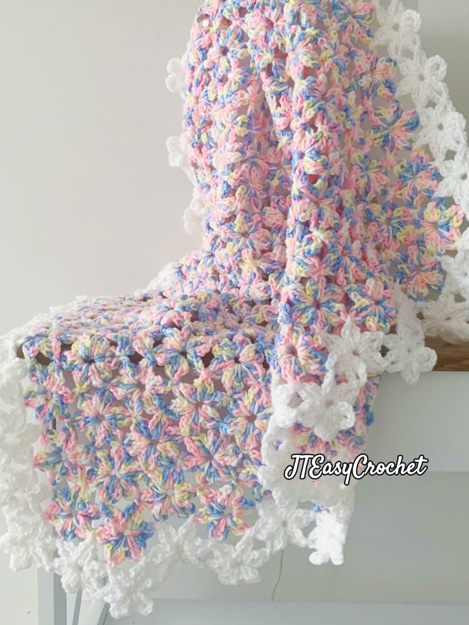 Floral Crochet Blanket Pattern & VIDEO, Easy Lace Crochet Motif, PDF Instant Download Flower Afghan product image (6)