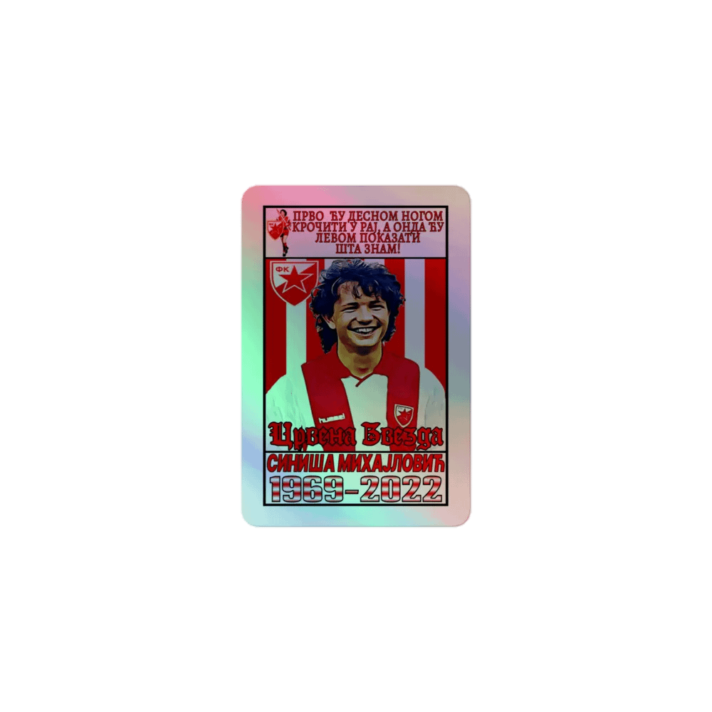 Siniša Mihajlović (FK Crvena Zvezda) #6 Kiss-Cut Holographic Sticker Sheet product image (1)