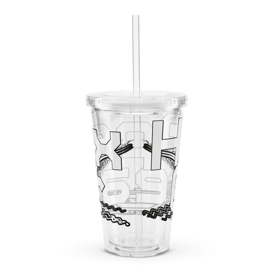 Double Wall Clear Plastic Tumbler (16 oz) - White HApex Gear White Logo product image (4)