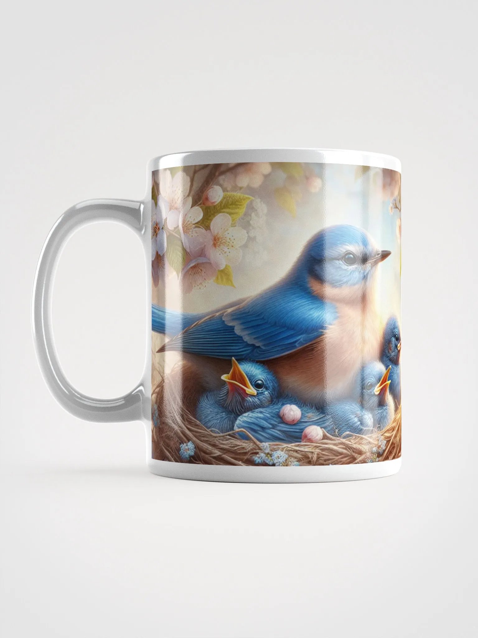 Bluebird Family Nature Themed White Mug product image (6)