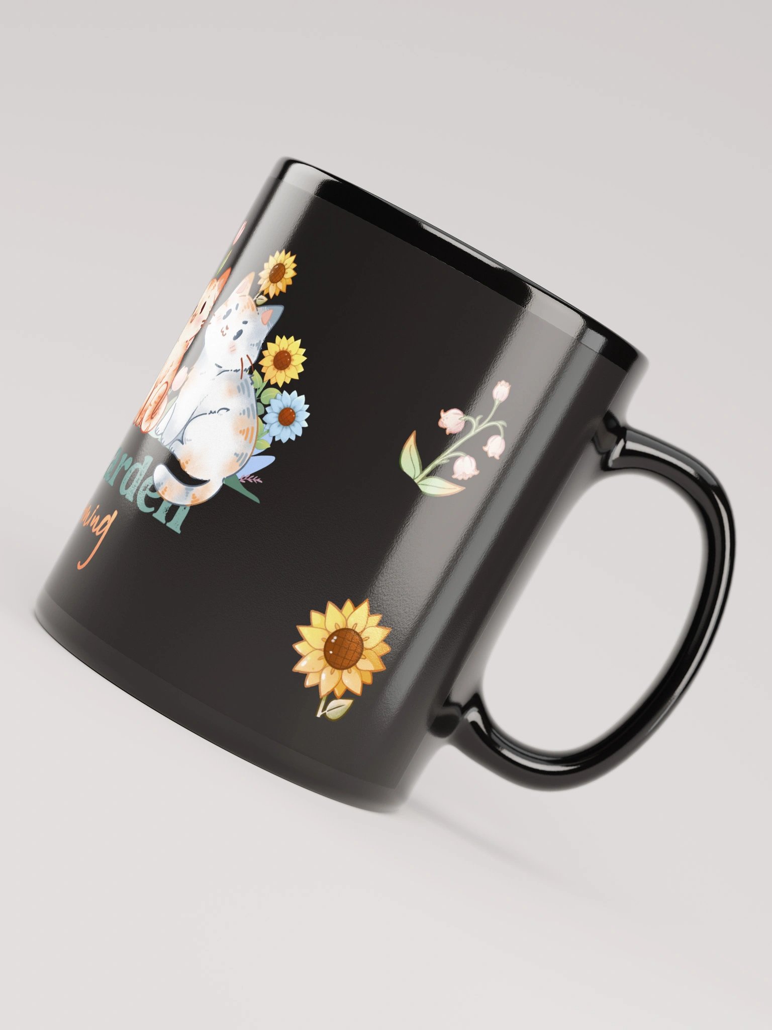 Life is a cat garden - black mug product image (4)