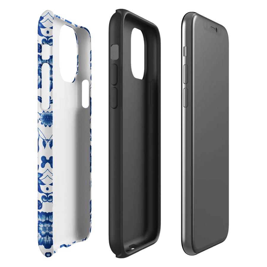 'Blue Floral Chinoiserie Wallpaper' iPhone® Tough Case product image (4)