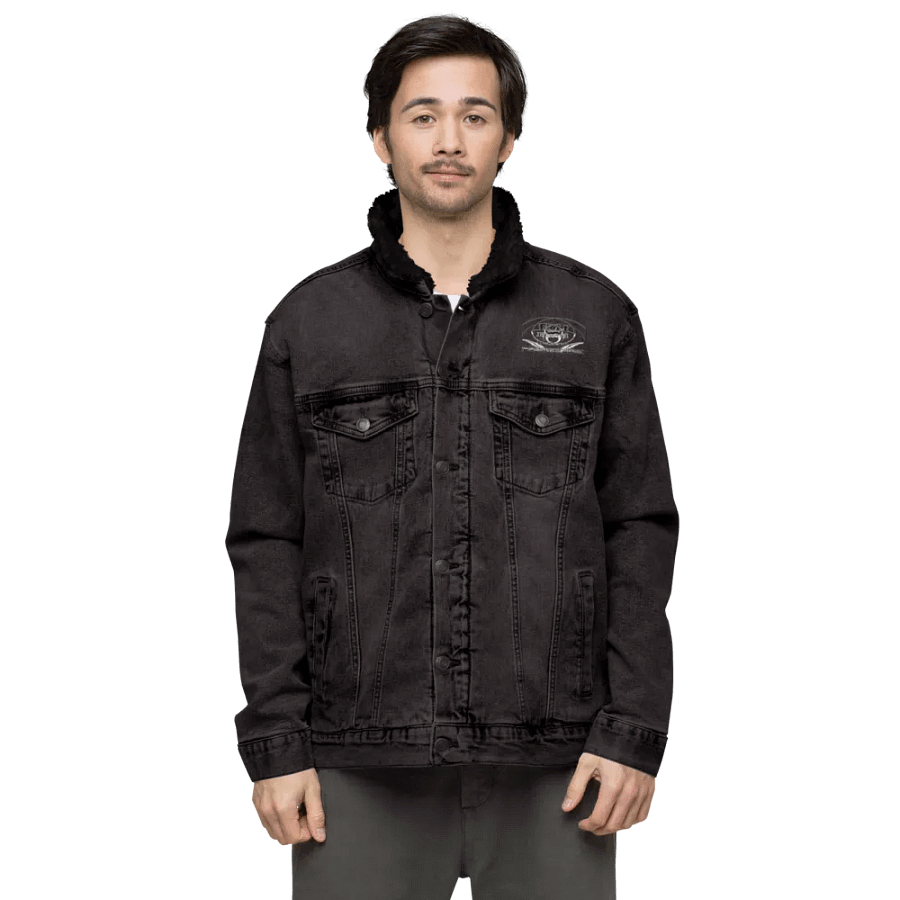 Fight Hard Earn Respect - Embroidered - Unisex Sherpa Denim Jacket product image (5)