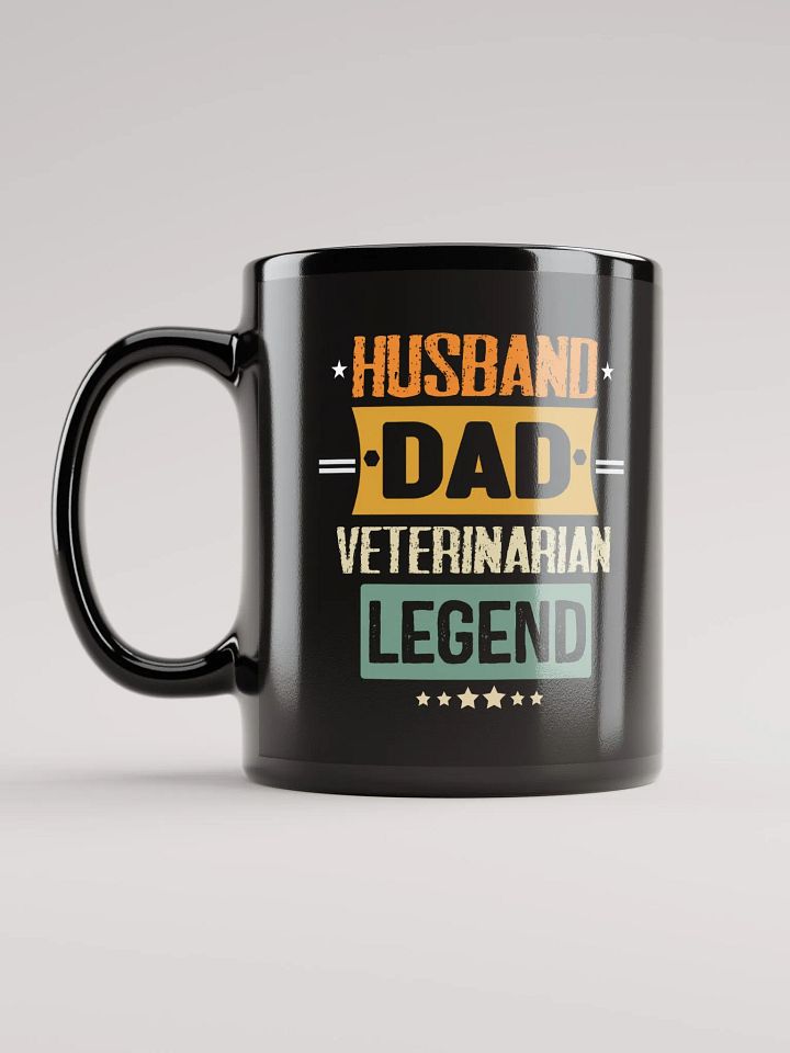 "Husband-vet-legend" black glossy mug product image (1)