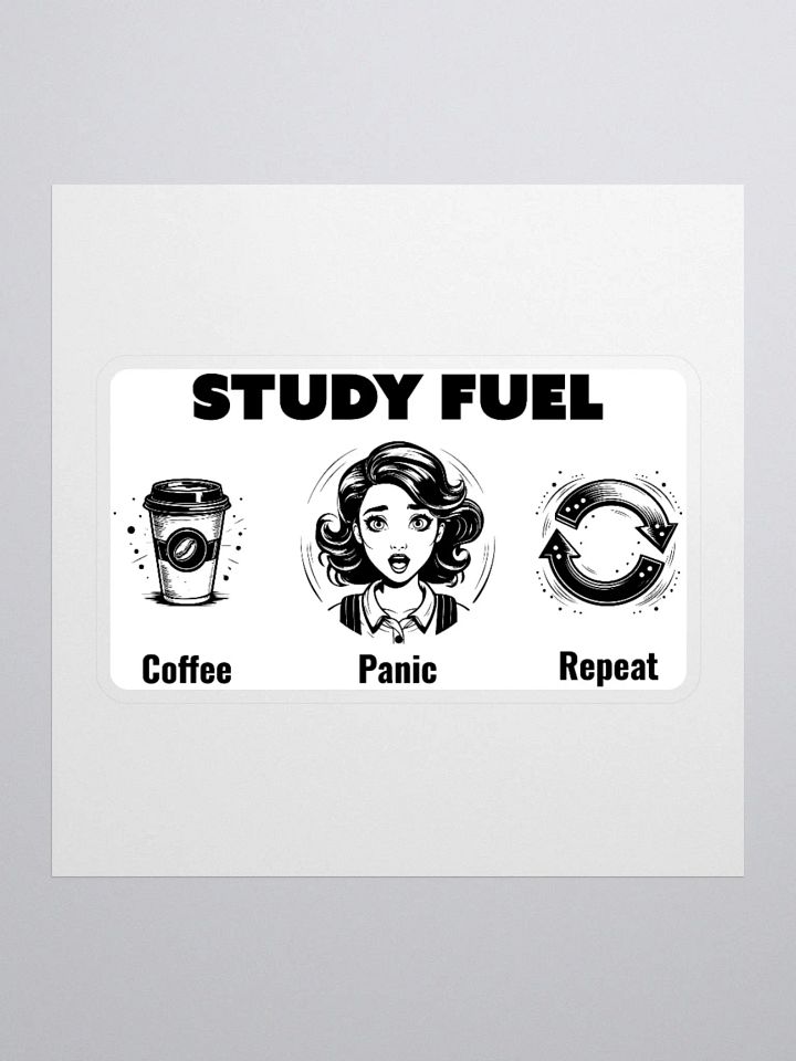 Study Fuel: Coffee Panic Repeat Funny Coffee Lover Sticker product image (3)