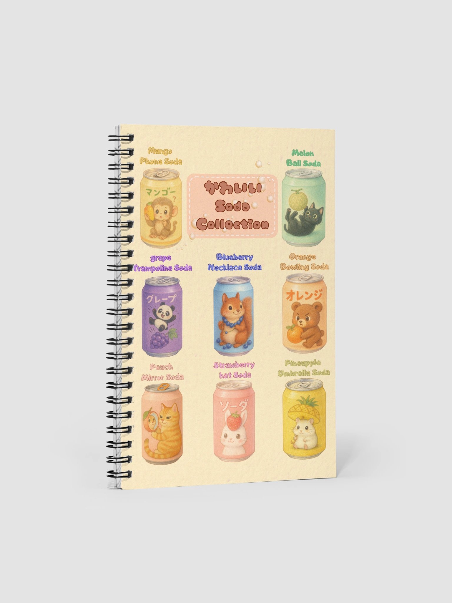 Kawaii Soda Can Collection Spiral Notebook product image (1)