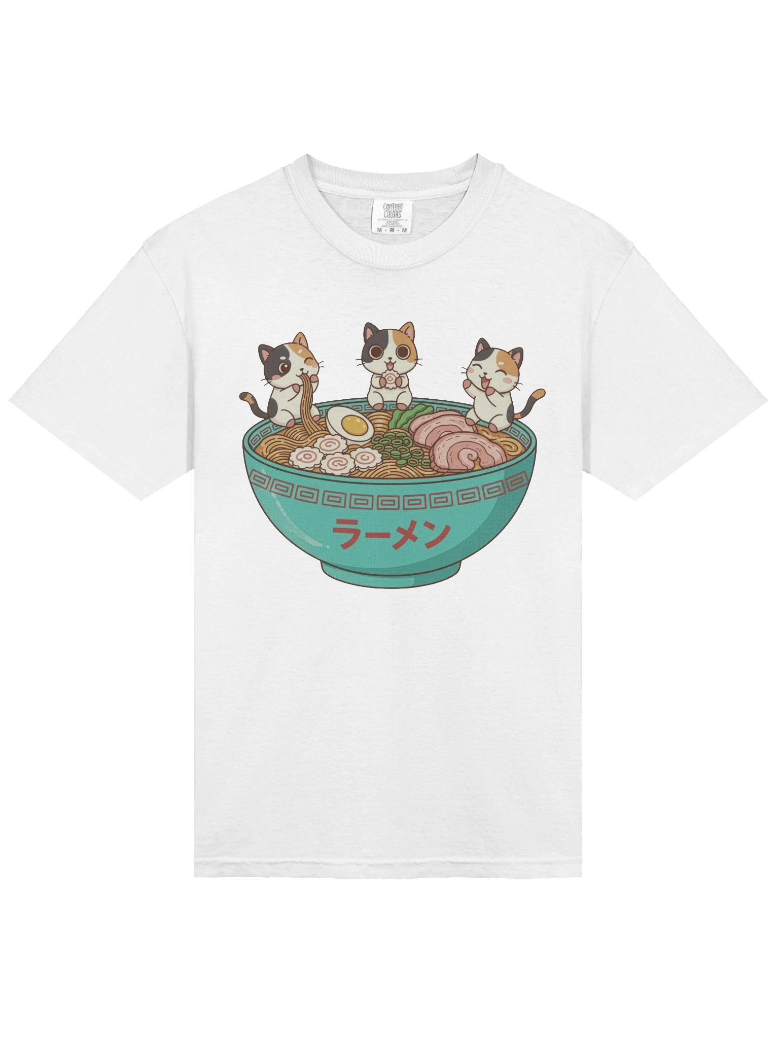 Calico Cat Ramen Trio Kawaii Japanese Style T-Shirt product image (19)