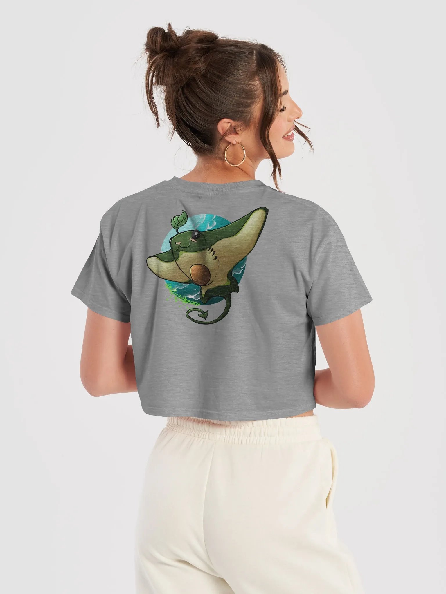 Smiling Manta Ray Women's Crop Top product image (55)