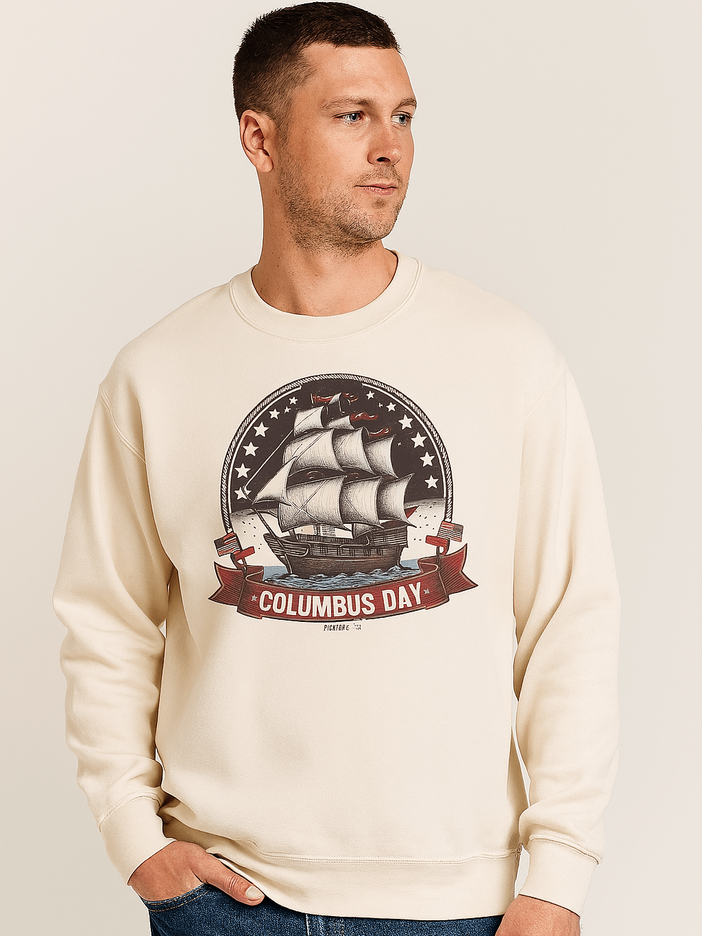 Columbus Day Sailing Ship Sweatshirt product image (1)