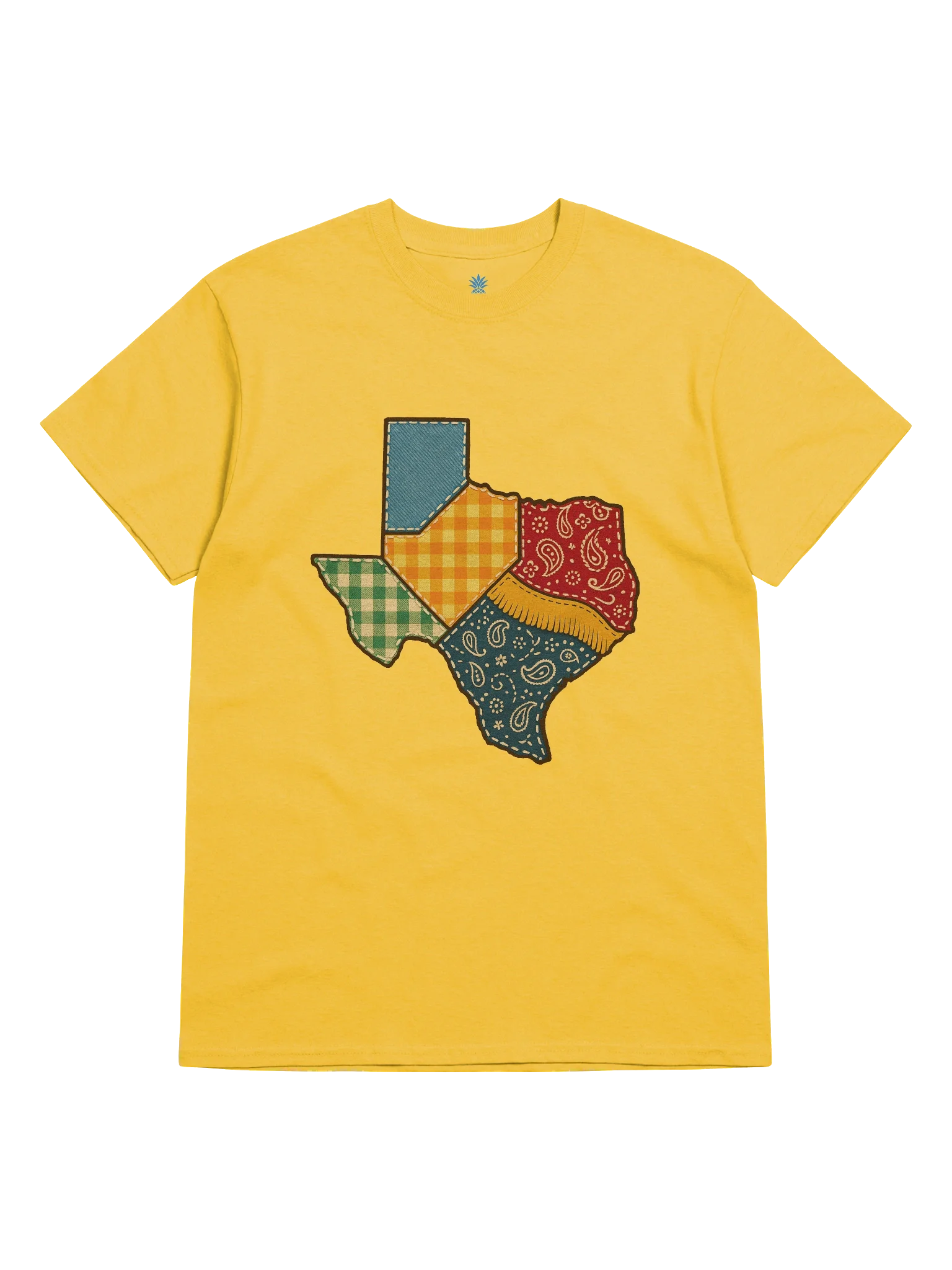 Cowboy Patchwork Quilt Texas State Shaped Boxy Fit Unisex T-Shirt product image (77)