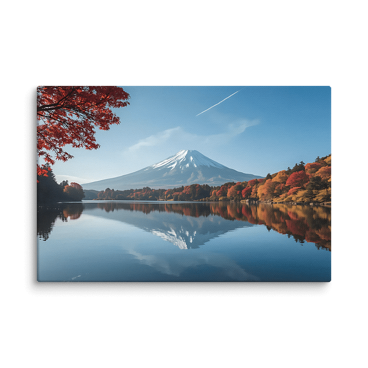 Crimson Serenity: Mount Fuji in Autumn Reflection product image (1)