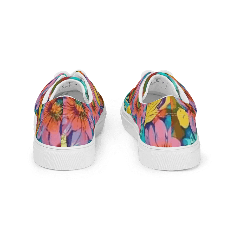 Abstract Floral Pastel 2 _ Custom Lace Up Shoes _ Calceonova Streetwear Woman Sneakers product image (7)
