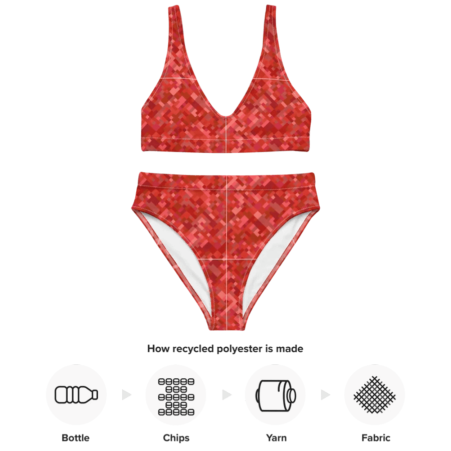Colorful Mosaic Pattern Design High Waisted Bikini - v4 product image (4)