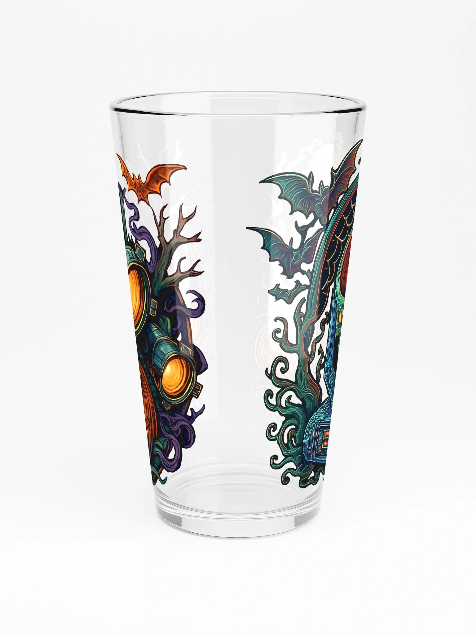 Theatrically Jerry: "The Mutation" and "Menacing Jack-O Lantern" Halloween Graphic Shaker Pint Glass product image (4)