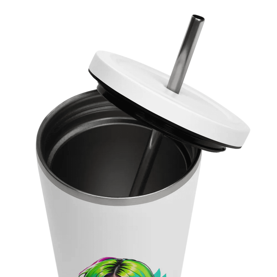 Brat 20 oz Tumbler Cup - White - Insulated Tumbler with a Straw v1 product image (11)