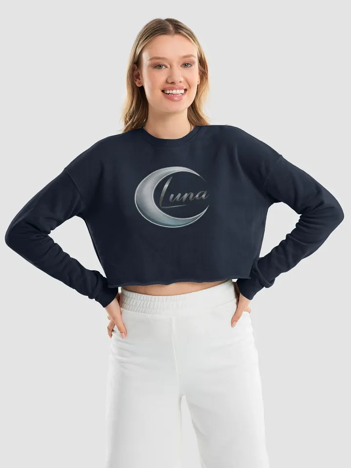 Women's Fleece Crop Sweatshirt with Large Luna Logo on the Front (S-L) product image (1)