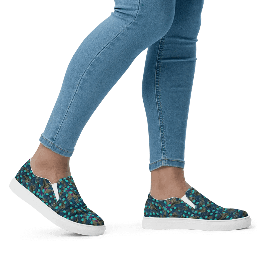 Peacock Splendor Canvas Slip-Ons product image (4)