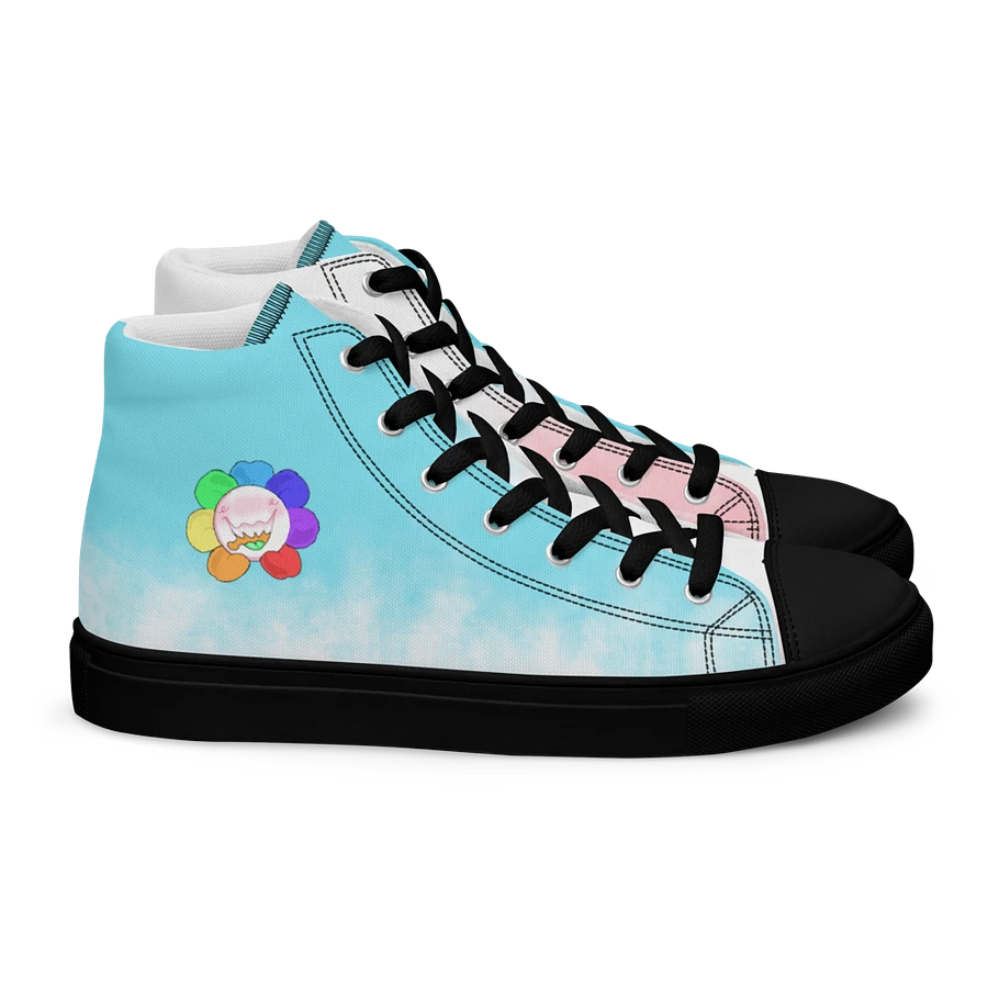 Pastel Blue, Pink and White and Black Flower Sneakers product image (16)
