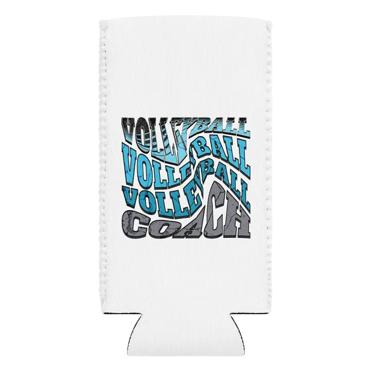 Mess Swirl Volleyball Coach Wavy Coozie Can Cooler product image (2)