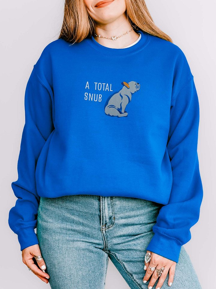 A Total Snub Sweatshirt (Embroidered) of a French Bulldog(Blue) product image (2)