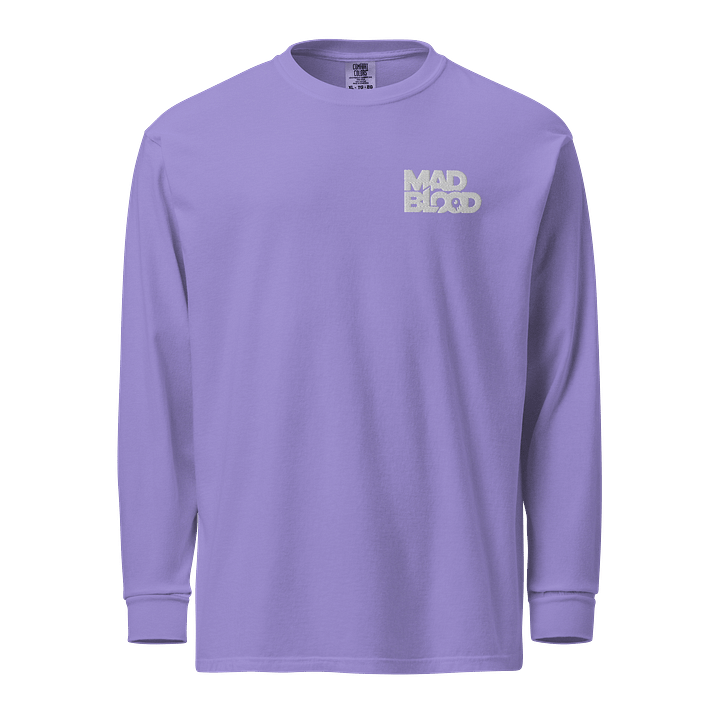 Mad Blood Comfort Colors Stitched White Logo Unisex Heavyweight Long Sleeve Shirt product image (1)