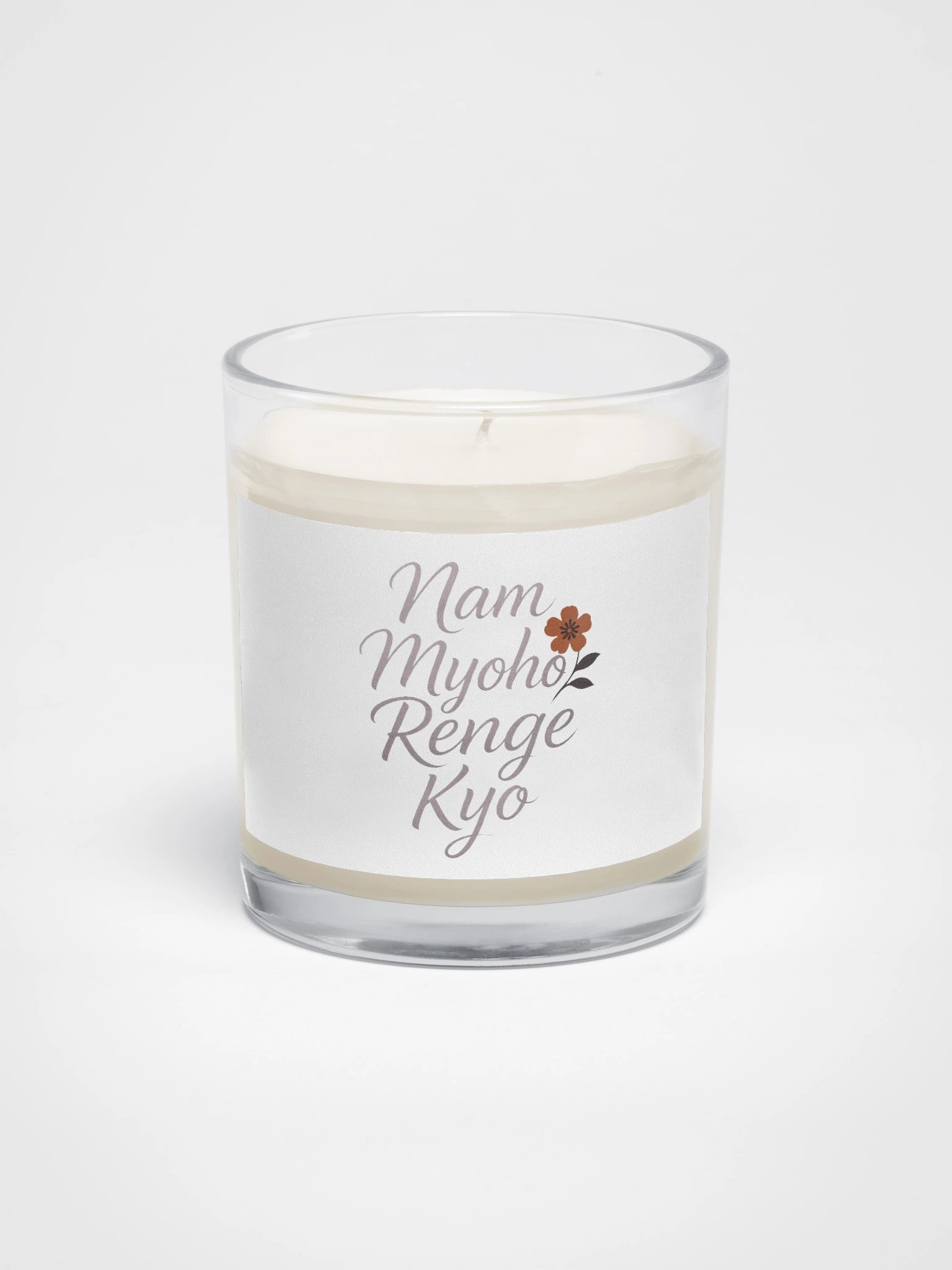 Nam Myoho Renge Kyo Soy Candle – Peaceful Glass Jar for Daily Chanting & Meditation product image (1)
