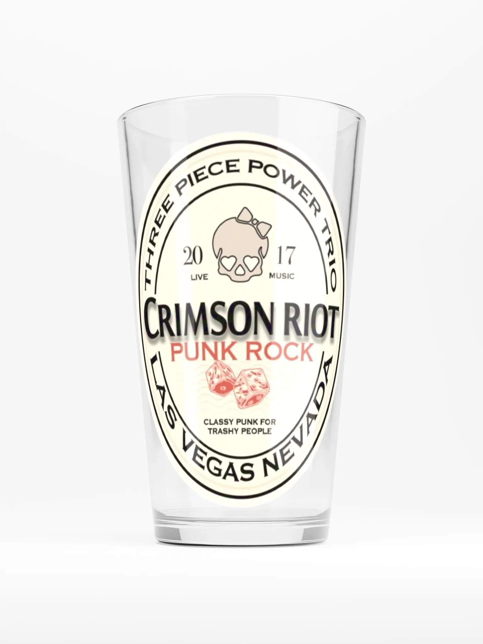 CRIMSON RIOT BEER LOGO PINT GLASS product image (1)